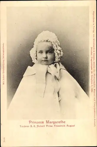 Ak Prinzessin Margarethe von Sachsen, Kinderportrait