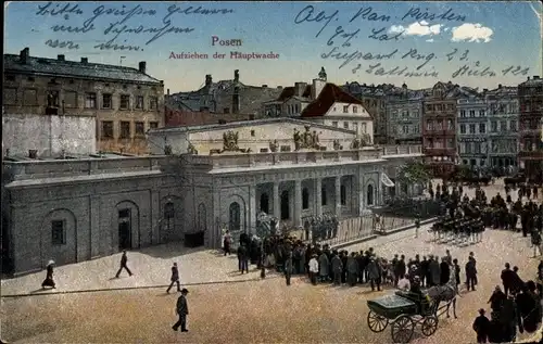 Ak Poznań Posen, Aufziehen der Hauptwache