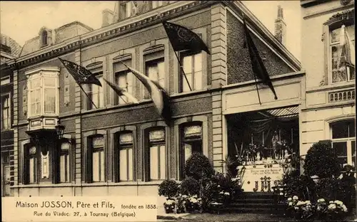 Ak Tournai Wallonien Hennegau, Maison Josson, Pere et Fils, Rue du Viaduc 27