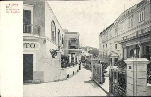 Ak Capri Neapel Campania, Hôtel Quisisana e via Tragara