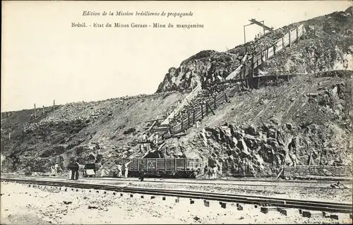Ak Minas Gerais Brasilien, Minas Geraes, Mine de Manganese, Manganmine
