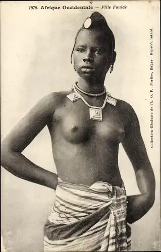 Ak Afrique Occidentale, Fille Foulah