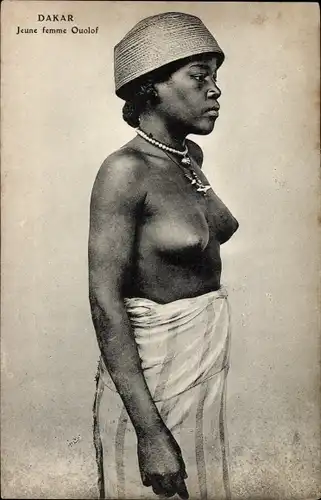 Ak Dakar Senegal, Jeune fille Oulof, Afrikanerin, Barbusig