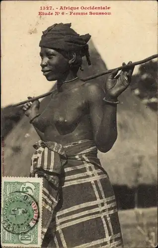 Ak Afrique Occidentale, Femme Soussou, Etude No. 6