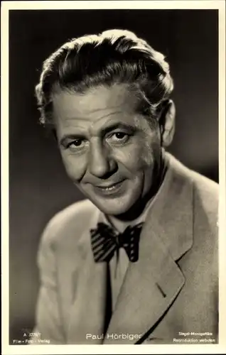 Ak Schauspieler Paul Hörbiger, Portrait mit Fliege