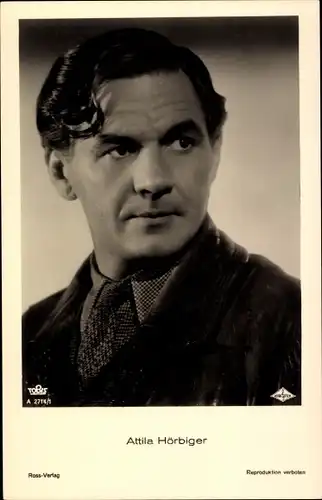 Ak Schauspieler Attila Hörbiger, Portrait