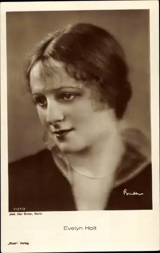 Ak Schauspielerin Evelyn Holt, Portrait