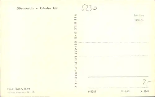 Ak Sömmerda in Thüringen, Erfurter Tor