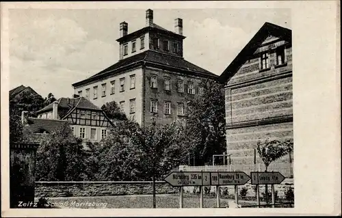 Ak Zeitz an der Weißen Elster im Burgenlandkreis, Schloss Moritzburg