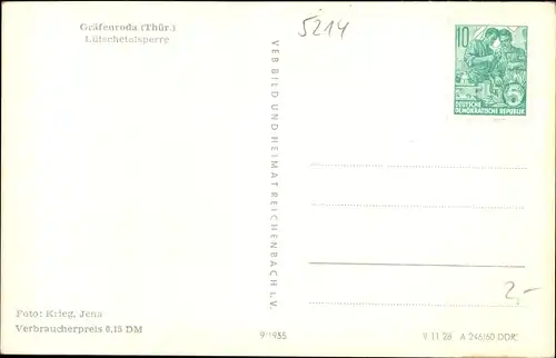 Ak Gräfenroda in Thüringen, Lütschetalsperre