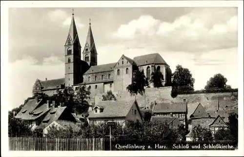 Ak Quedlinburg im Harz,, Schloss und Schlosskirche