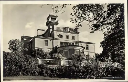 Ak Stockholm Schweden, Blick zu einer Villa