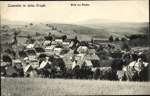 Ak Lauenstein im Müglitztal Altenberg, Blick von Norden, Kirche