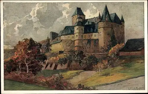 Künstler Ak Schulze, Hans Rudolf, St. Johann bei Mayen in der Eifel, Schloss Bürresheim