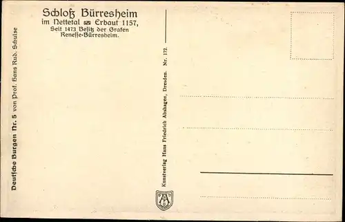 Künstler Ak Schulze, Hans Rudolf, St. Johann bei Mayen in der Eifel, Schloss Bürresheim