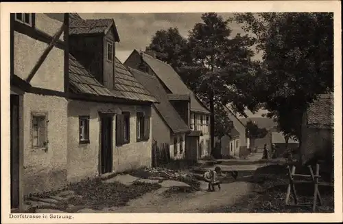 Ak Satzung Marienberg im Erzgebirge, Dorfstraße