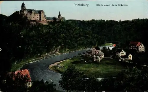 Ak Rochsburg Lunzenau in Sachsen, Blick nach dem Schloss