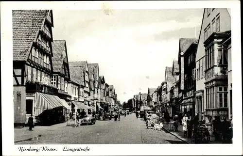 Ak Nienburg an der Weser, Langestraße, Geschäfte