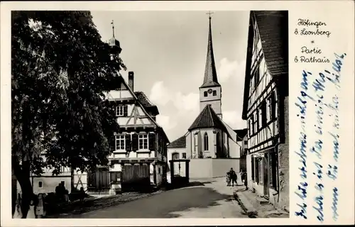 Ak Höfingen Leonberg in Württemberg, Rathaus, Kirche