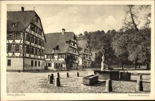 Ak Maulbronn im Schwarzwald, Partie am Klosterbrunnen