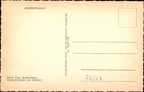 Ak Langensteinbach Karlsbad, Straßenpartie, Fachwerkhäuser, Denkmal