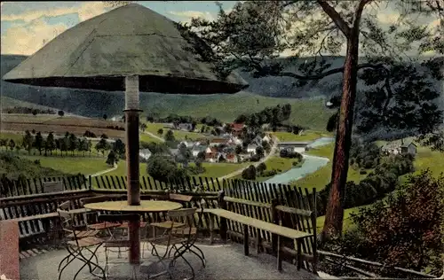 Ak Hennersdorf Augustusburg im Erzgebirge, Blick vom Kunnerstein