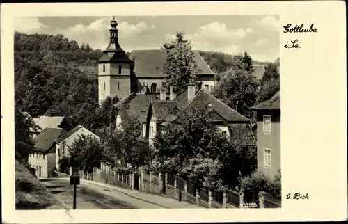 Ak Bad Gottleuba, Partie an der Petrikirche