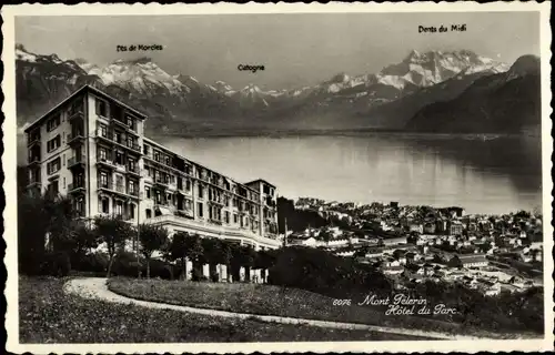 Ak Vevey Kt. Waadt Schweiz, Ortschaft mit dem Mont Pélerin, Parkhotel