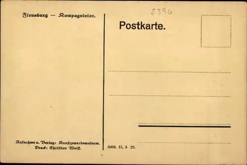 Ak Flensburg in Schleswig Holstein, Kompagnietor