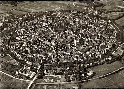 Ak Nördlingen in Schwaben, Luftaufnahme, Ortspanorama, Stadtring