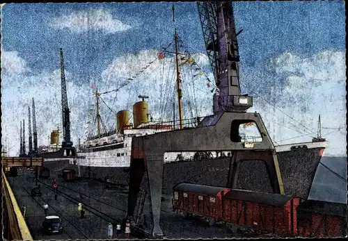 Ak Bremerhaven, MS Berlin und TS Bremen an der Columbuskaje