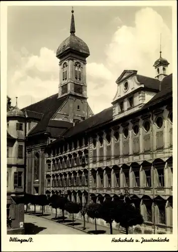 Ak Dillingen an der Donau, Hochschule und Jesuitenkirche