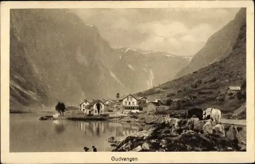 Ak Gudvangen Norwegen, Teilansicht