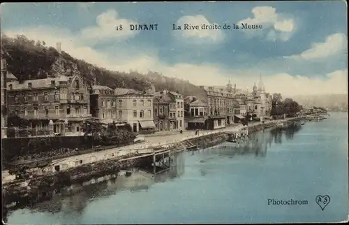 Ak Dinant Wallonien Namur, La Rive droite de la Meuse