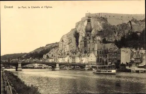 Ak Dinant Wallonien Namur, Le Pont, la Citadelle, l'Eglise