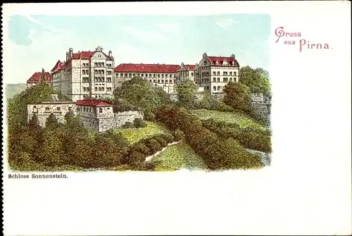 Litho Pirna in Sachsen, Schloss Sonnenstein