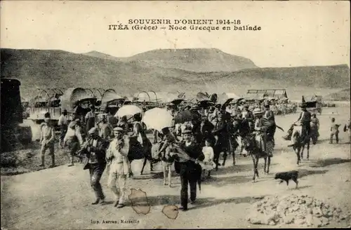 Ak Itea Griechenland, Souvenir d'Orient 1914-18, Noce Grecque en ballade