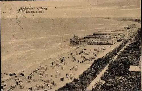 Ak Kołobrzeg Kolberg Pommern, Strandpromenade