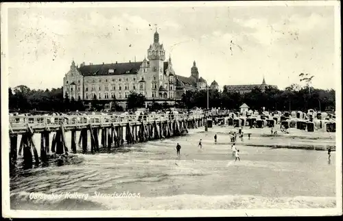 Ak Kołobrzeg Kolberg Pommern, Strandschloss