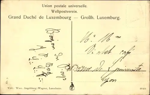 Ak Larochette Fels Luxemburg, Vue Generale et Ruines prise de Himmelberg