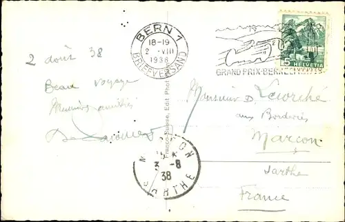 Ak Bern Stadt Schweiz, Kirchenfeldbrücke und die Alpen