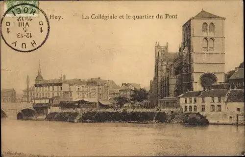 Ak Huy Wallonien Lüttich, La Collegiale et le quartier du Pont