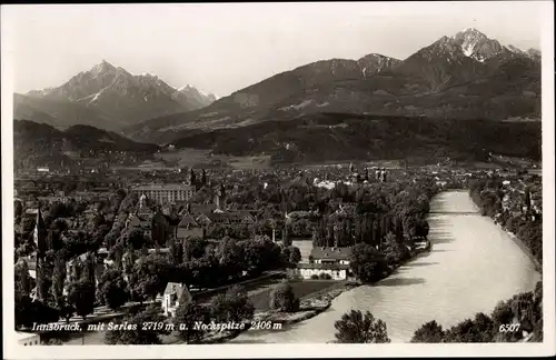 Ak Innsbruck in Tirol, Totale mit Serles und Nockspitze