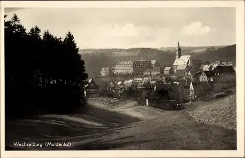 Ak Wechselburg in Sachsen, Muldental, Teilansicht vom Ort