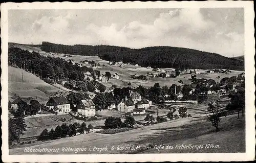 Ak Rittersgrün Breitenbrunn im Erzgebirge, Panorama, am Fuße des Fichtelberges