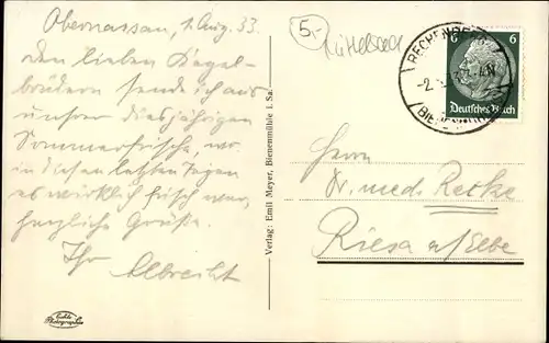 Ak Rechenberg Bienenmühle Erzgebirge, Blick ins Tal, Ort, Kirche