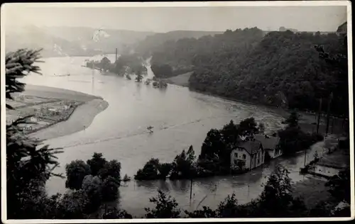 Foto Ak Roßwein in Sachsen, Hochwasser