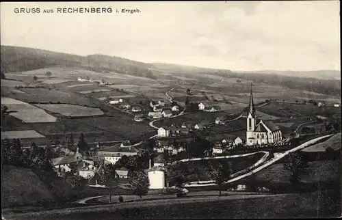 Ak Rechenberg Bienenmühle Erzgebirge, Panorama, Kirche