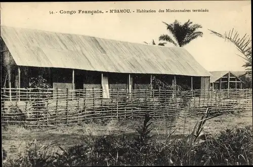 Ak Französisch Kongo, M'Bamou, Habitation des Missionnaires terminée