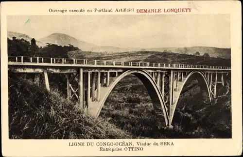 Ak Französisch Kongo, Ligne du Congo Ocean, Viaduc de Beka